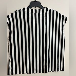 Stripe notched neck blouse casual short sleeve blouse for spring and summer